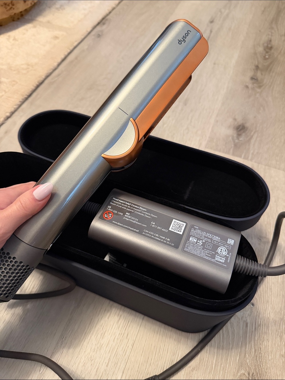 Dyson air straight Straightener in Silver and Copper